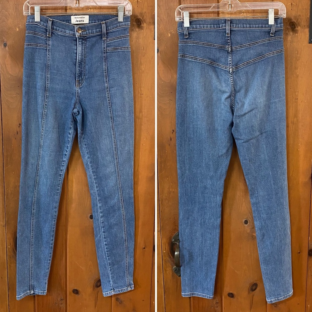 REFORMATION Suzie Skinny Jeans Cut LY583 Wash Rhine Sz 27